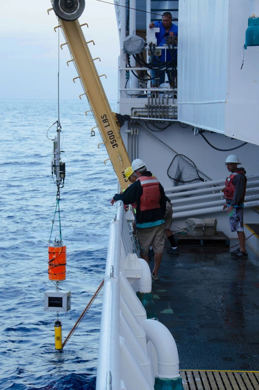 Deploying the DIDSON profiler.
