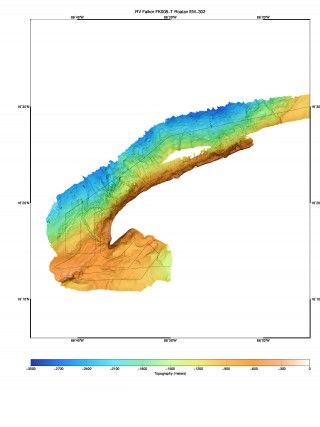 Raw mapping data from a pass with Falkor's sonar.