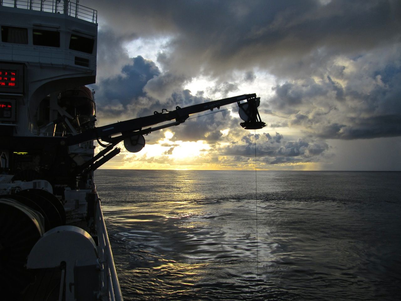 A CTD recovery during a previous expedition.