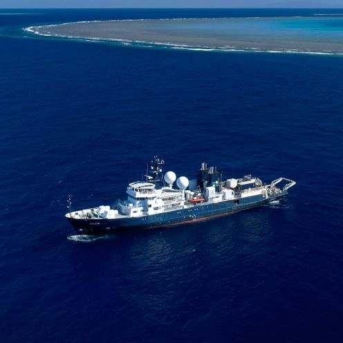 Research vessel at sea