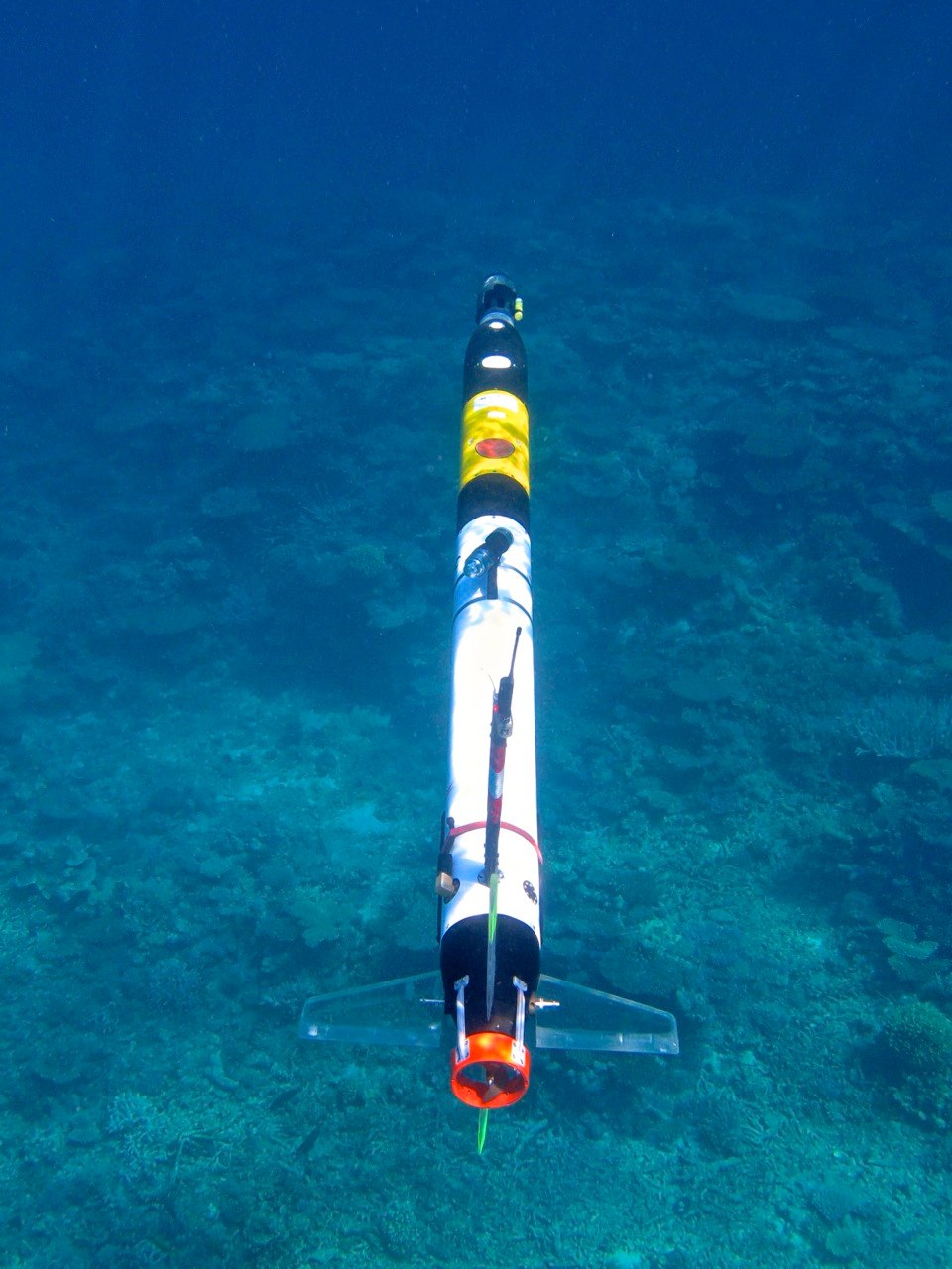 An Iver autonomous underwater vehicle (AUV) during a previous deployment.