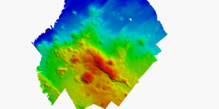 High resolution multibeam map of the newly named Engineer’s Ridge.