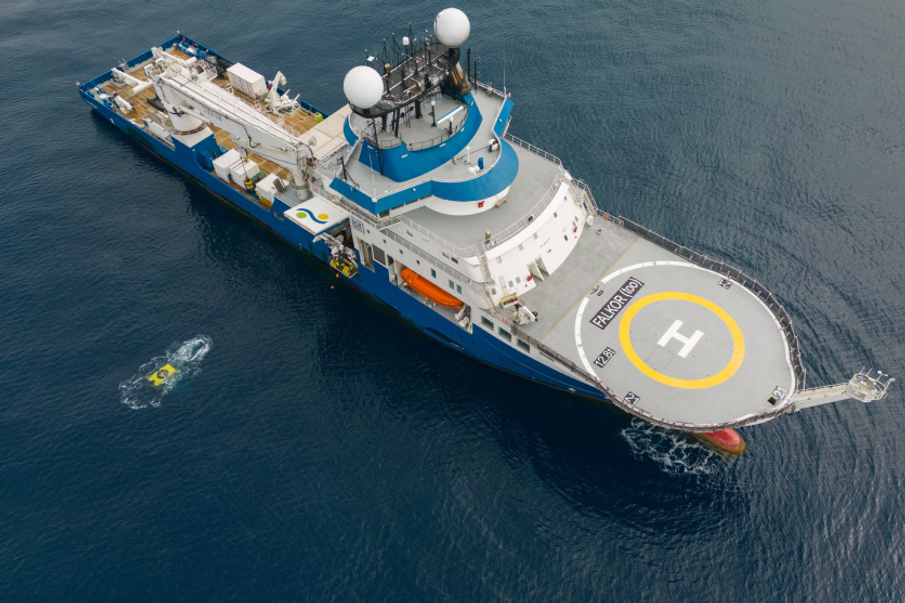 aerial view of a vessel
