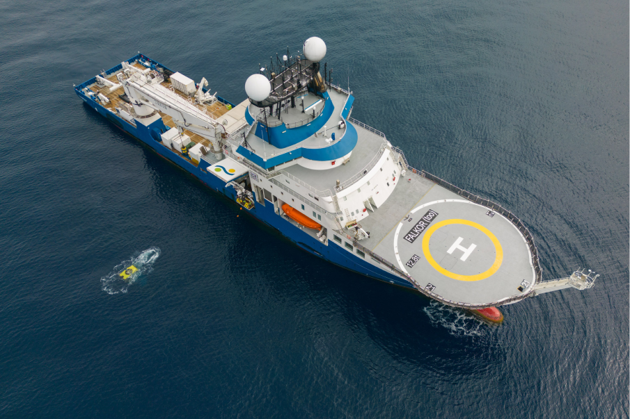 aerial view of a vessel
