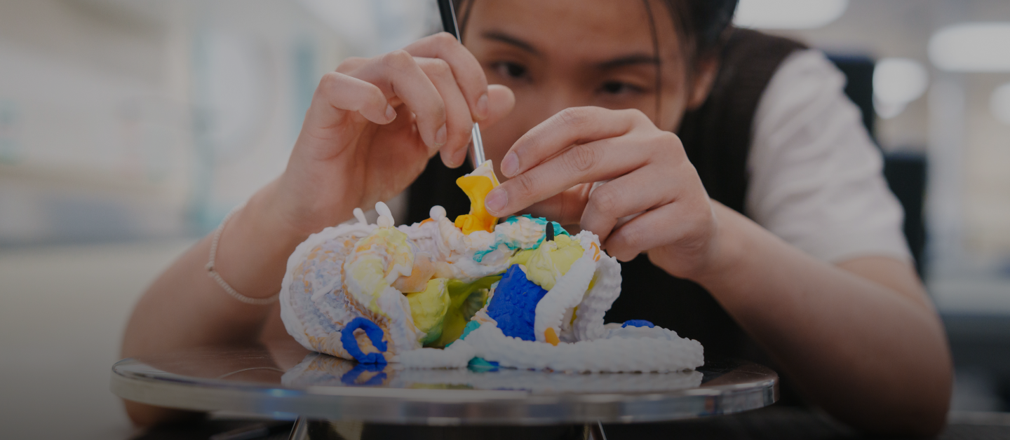 person working on a 3d model 