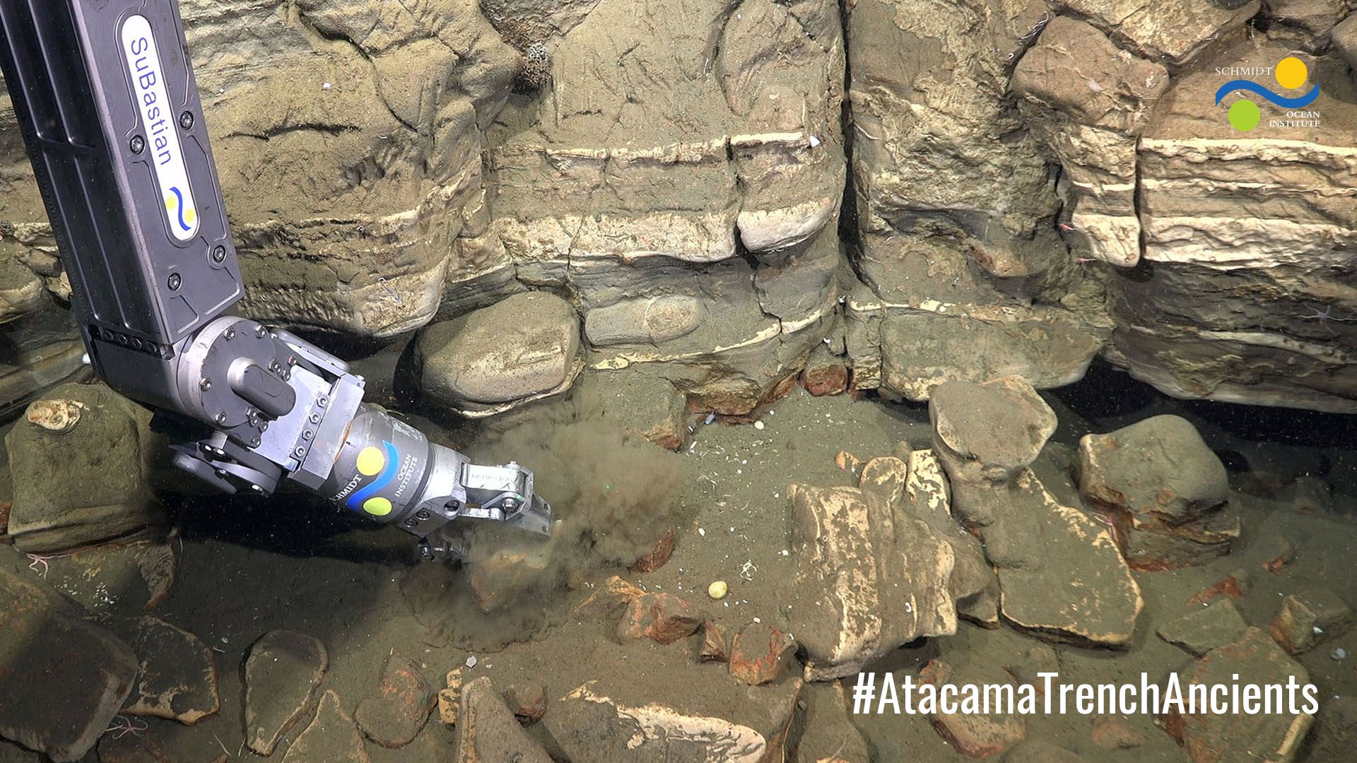 ROV SuBastian sampling rocks