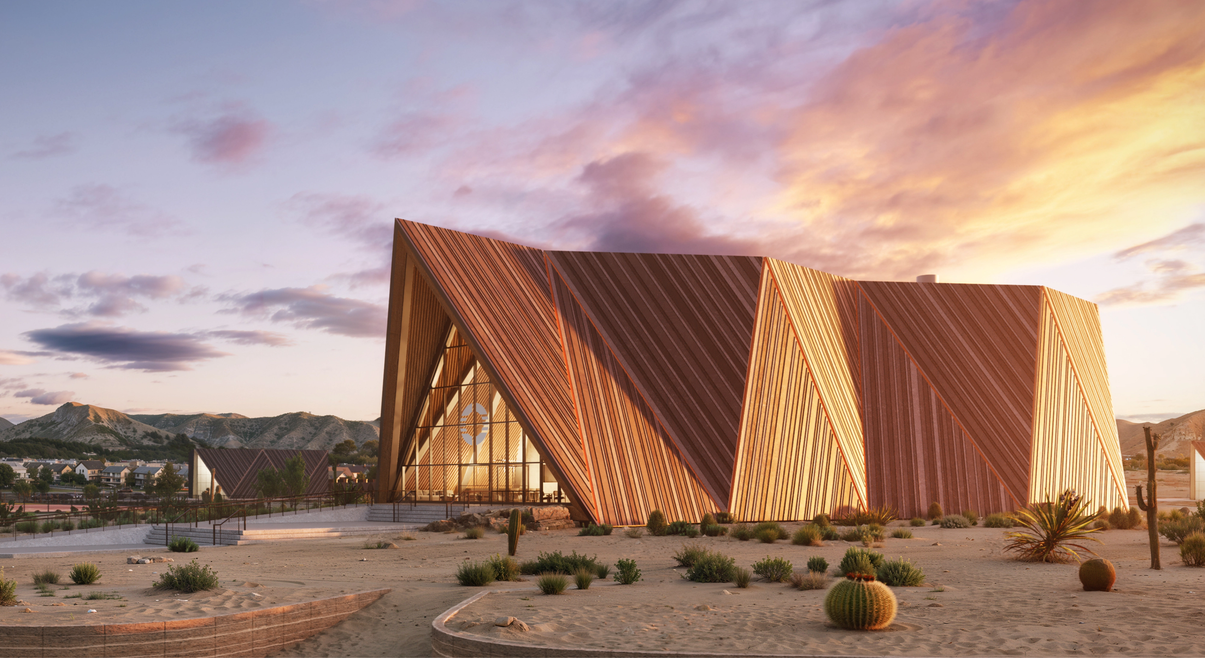 Aurora powerhouse at sunset