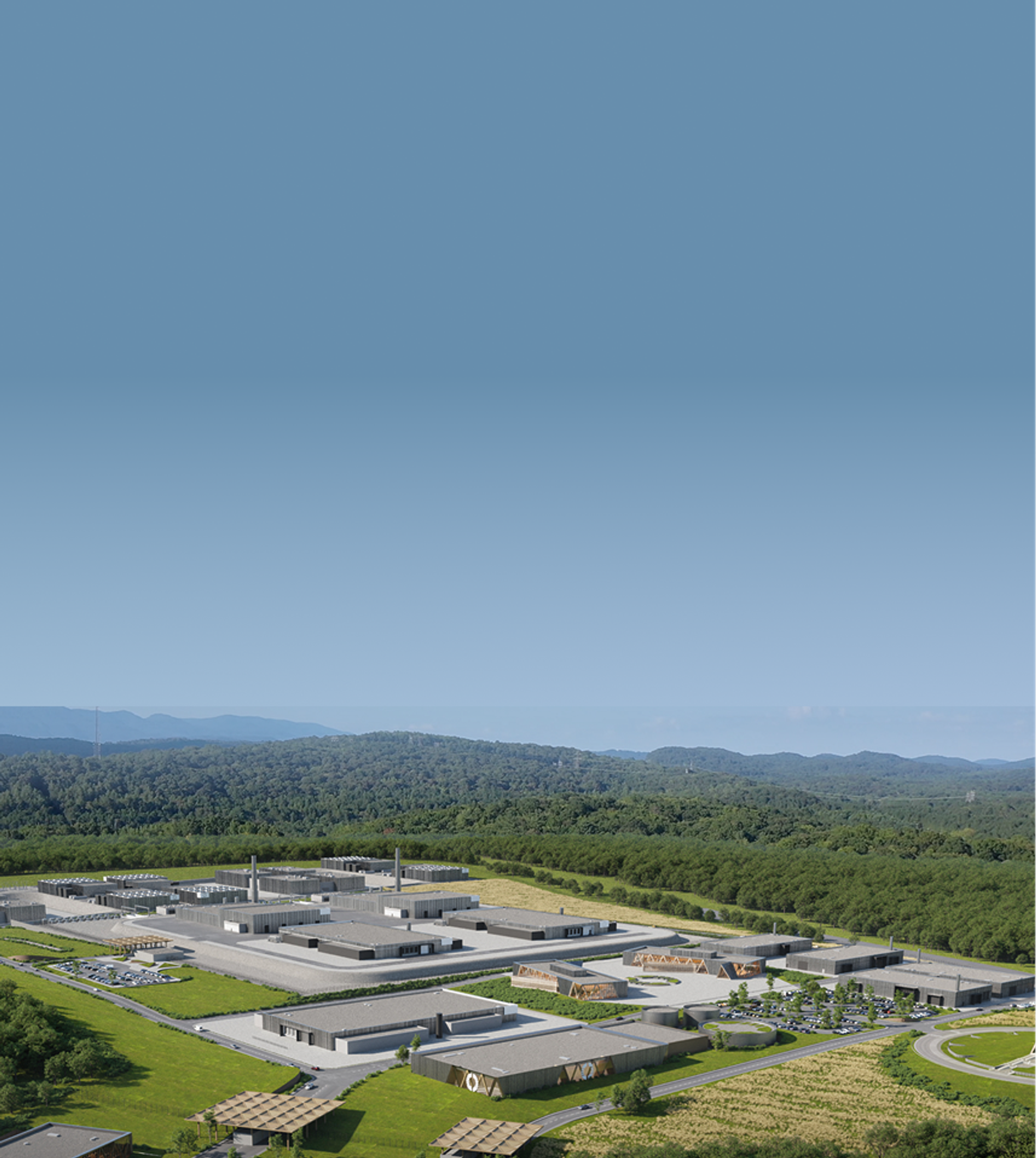 Tennessee Advanced Fuel Center campus in a forested valley
