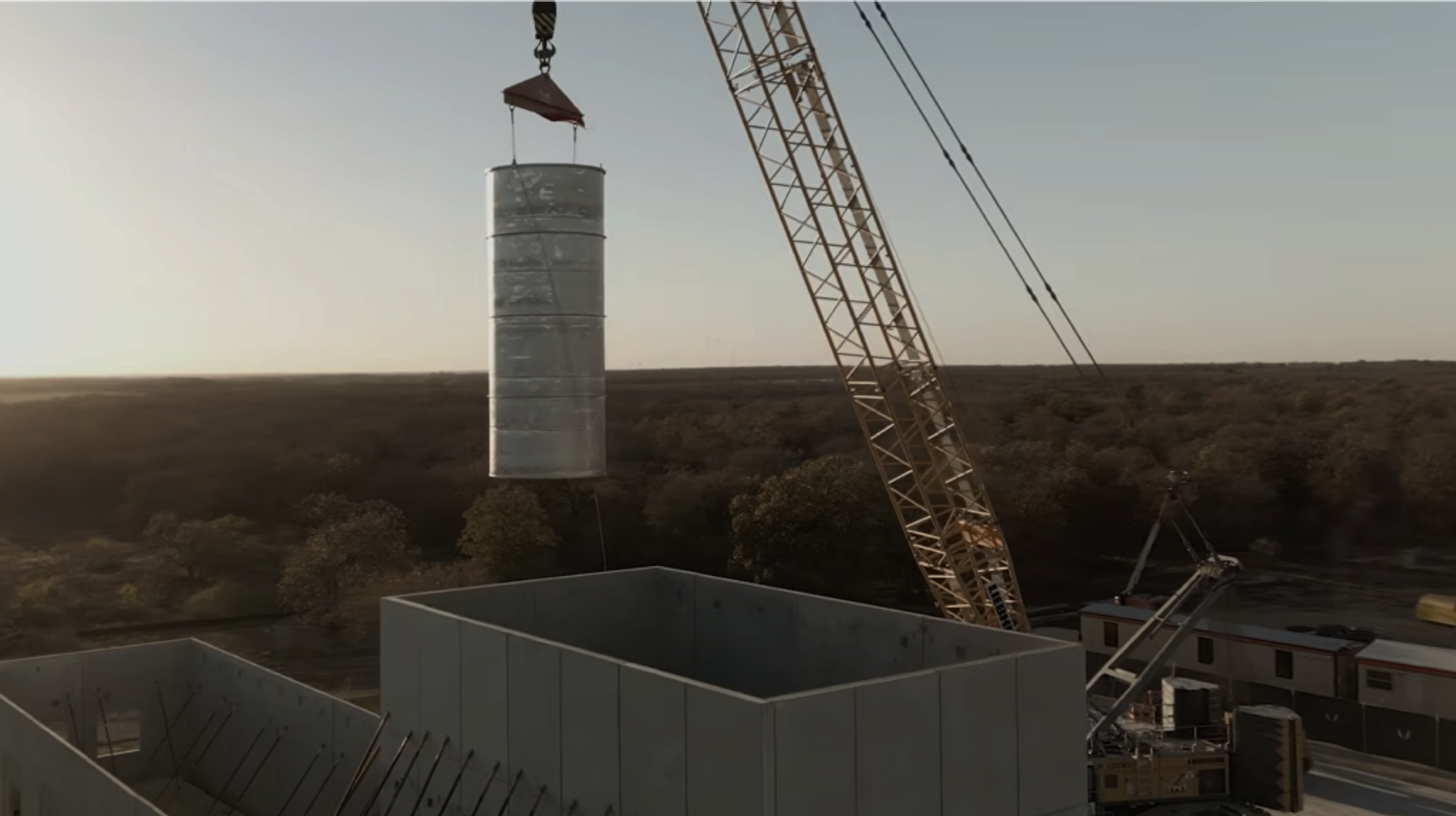 Isotope production facility at sunset