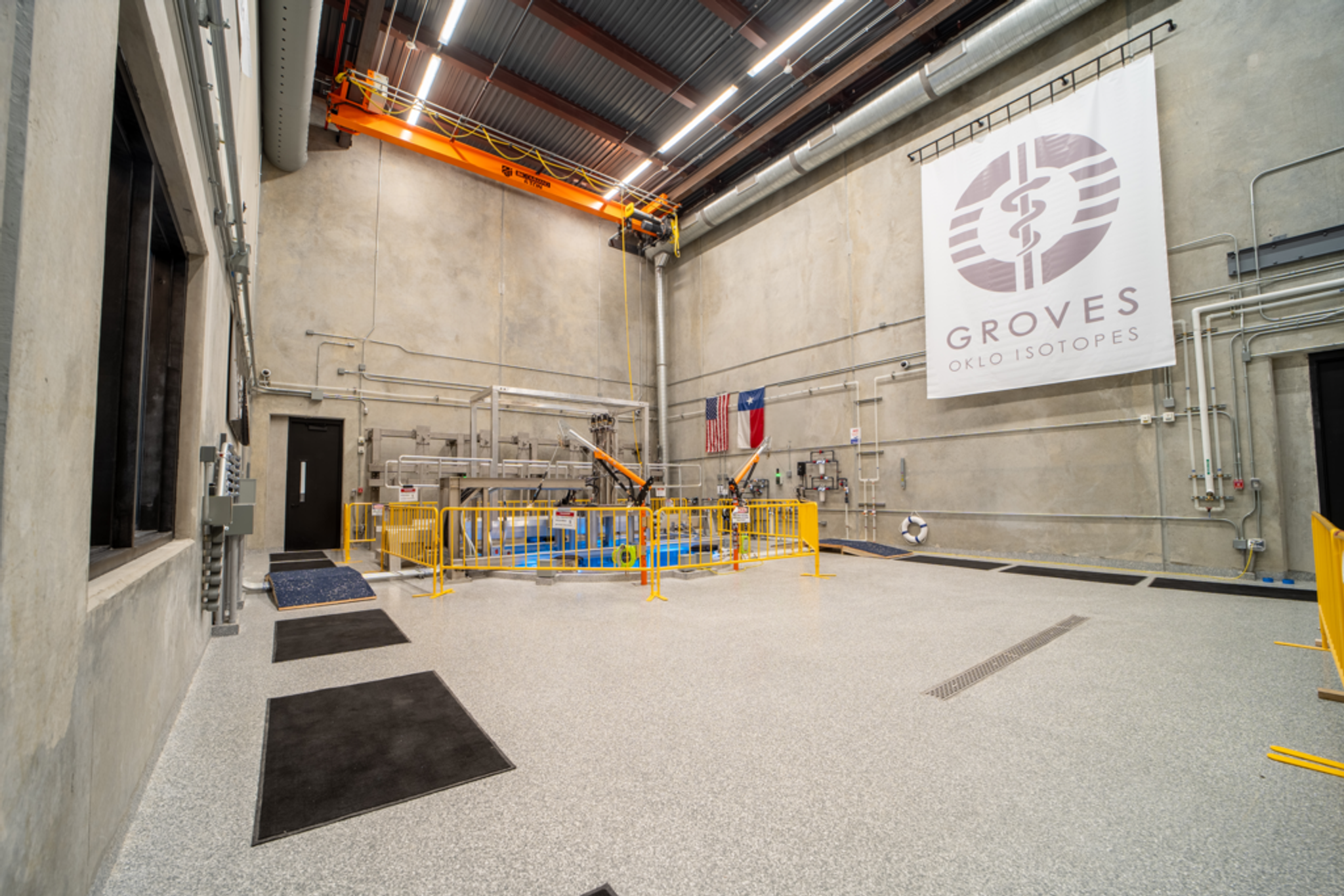 Groves Oklo facility interior with safety railings