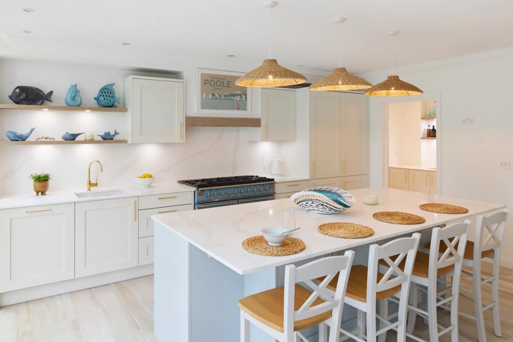 Beach inspired contemporary shaker kitchen