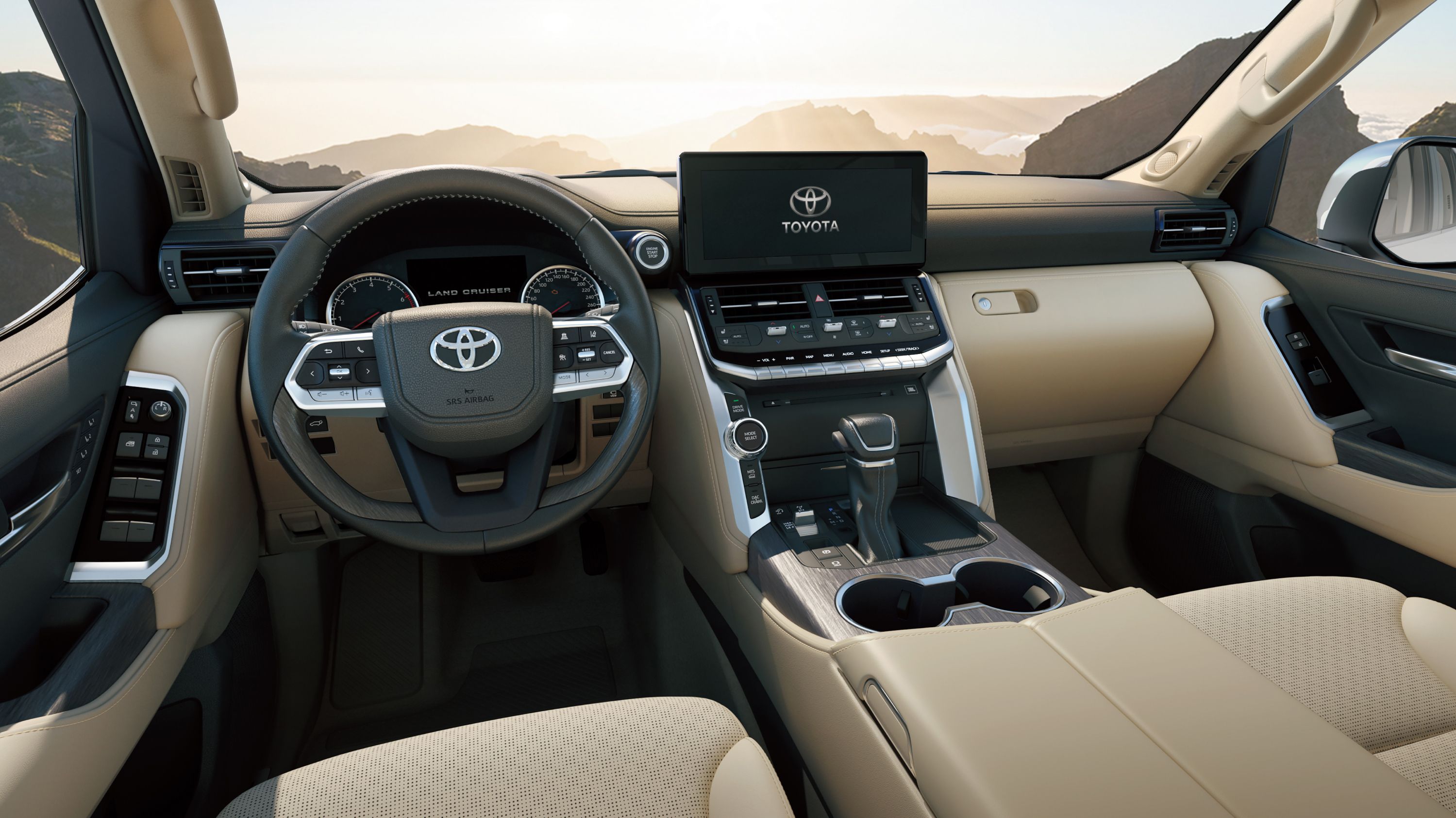 Land Cruiser 300 dashboard with 12.3-inch infotainment display