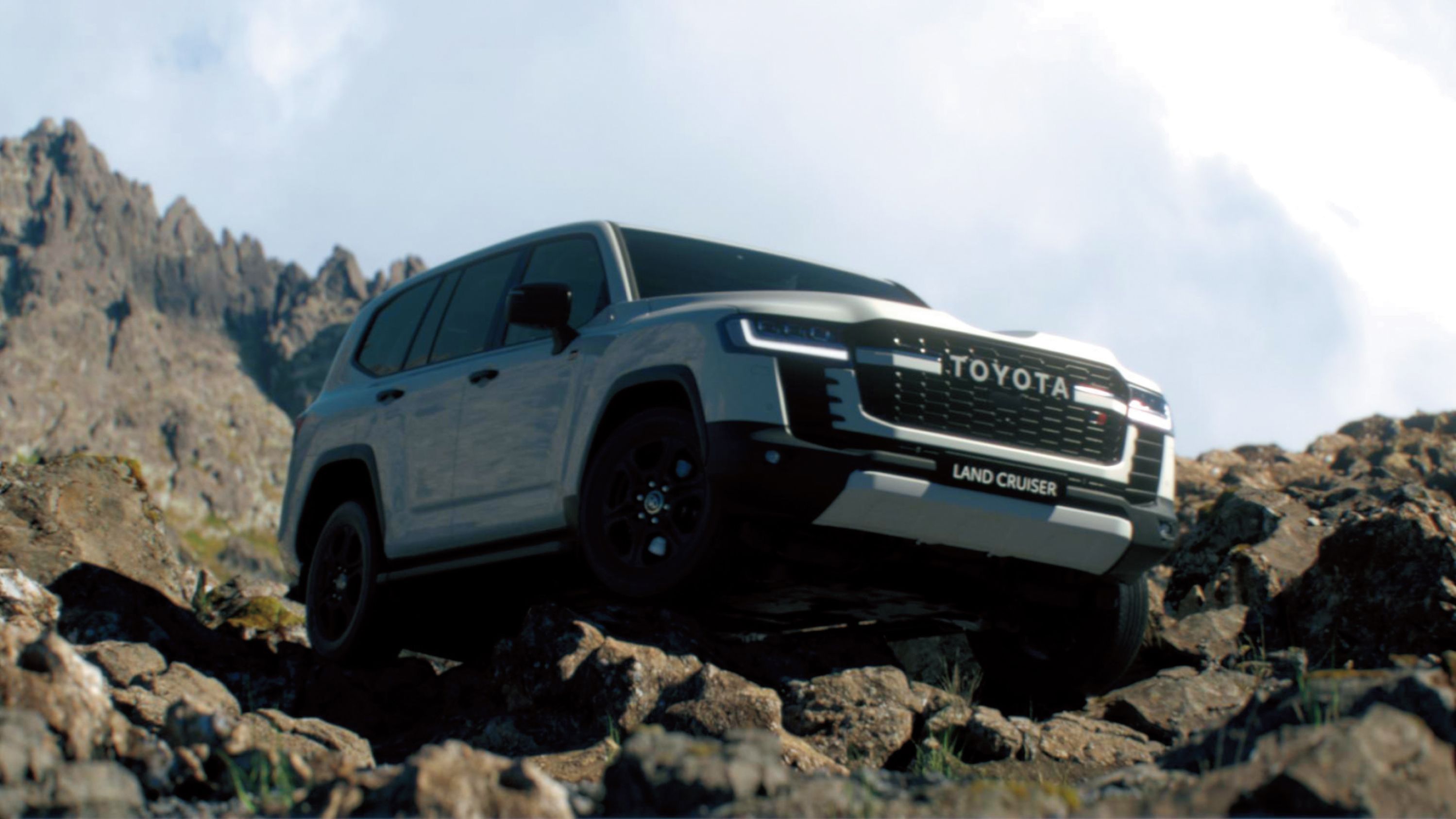 Land Cruiser 300 GR Sport climbing rocky terrain