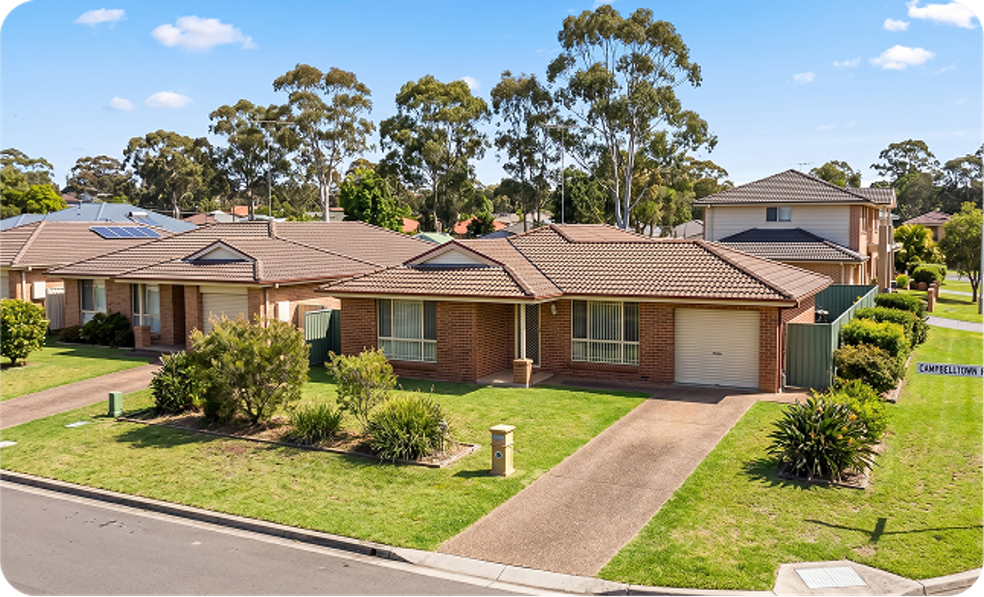 Campbelltown homes viewed from the street