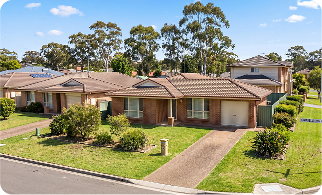 Campbelltown homes viewed from the street