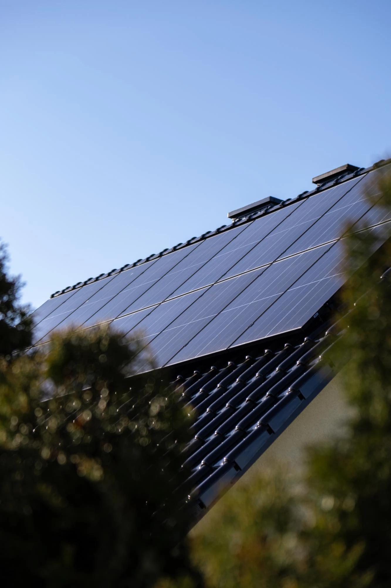 Solar panels installed on a home's roof