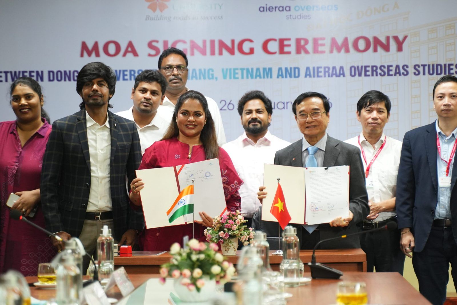 Dong A University, Da Nang — MOU signing with Aieraa Overseas Studies