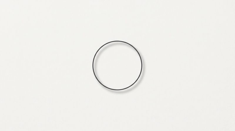 A single circle in lots of negative space as a symbol for minimalism.