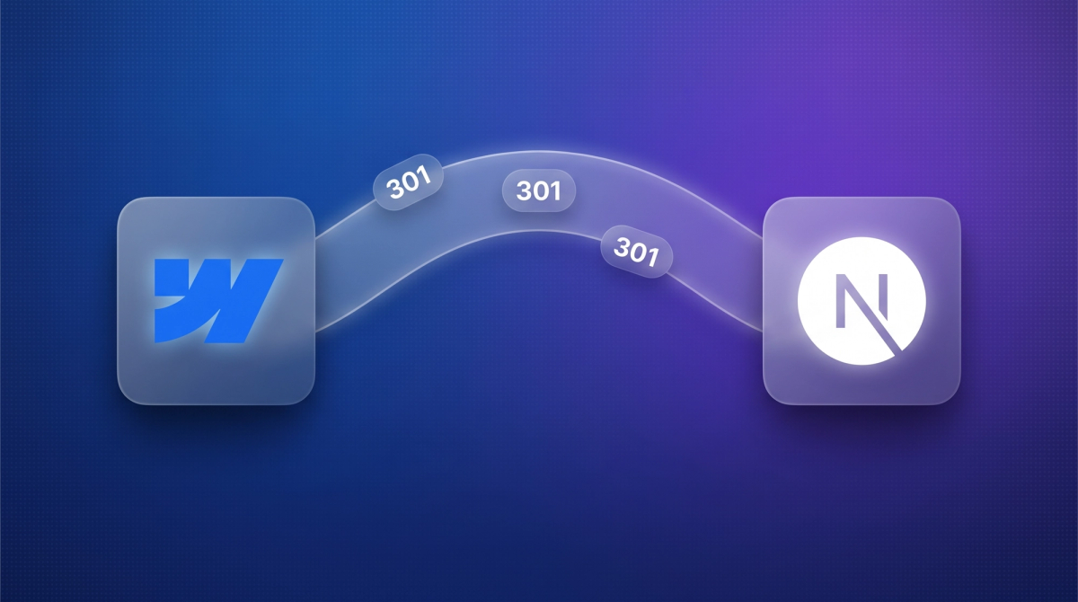 Migration von Webflow zu Next.js als Pfad mit 301-Weiterleitungen zwischen beiden Logos