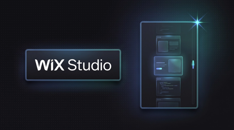 Wix Studio logo with a scroll sequence for 3D scroll animations.