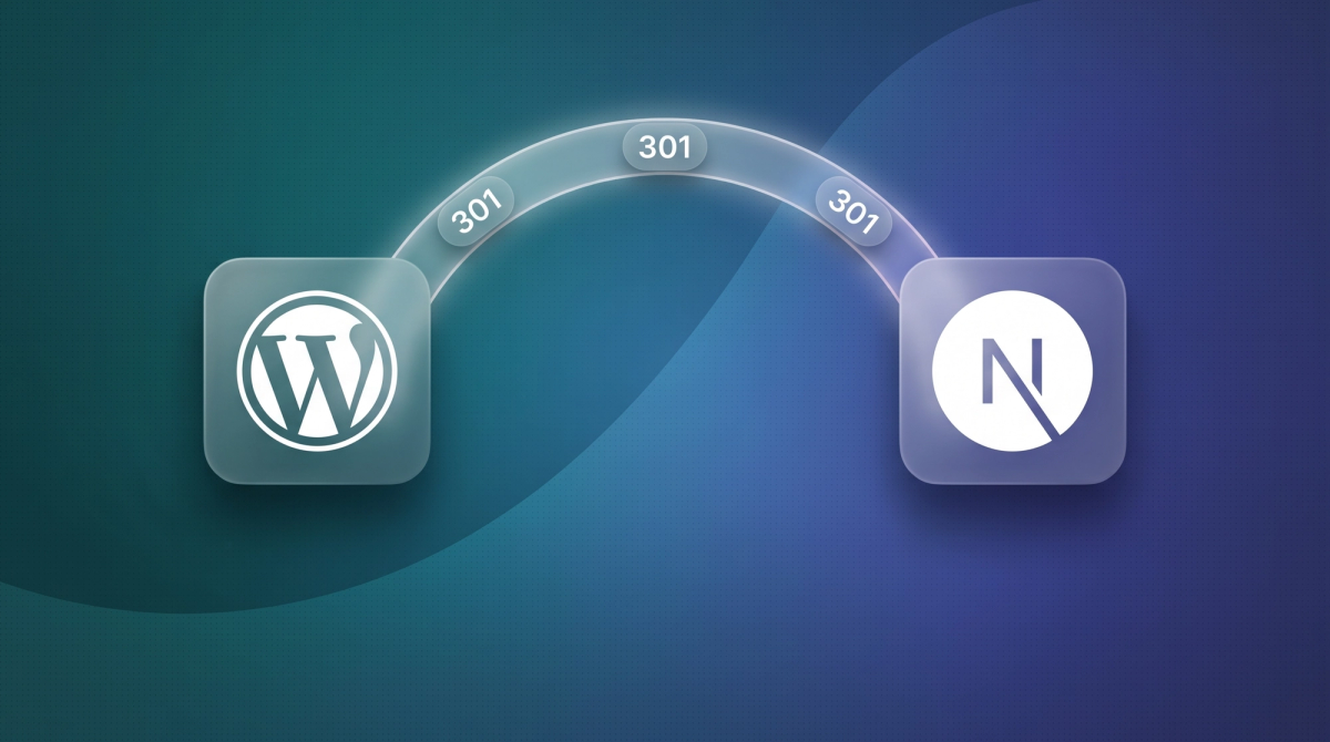 Migration von WordPress zu Next.js als Pfad mit 301-Weiterleitungen zwischen beiden Logos