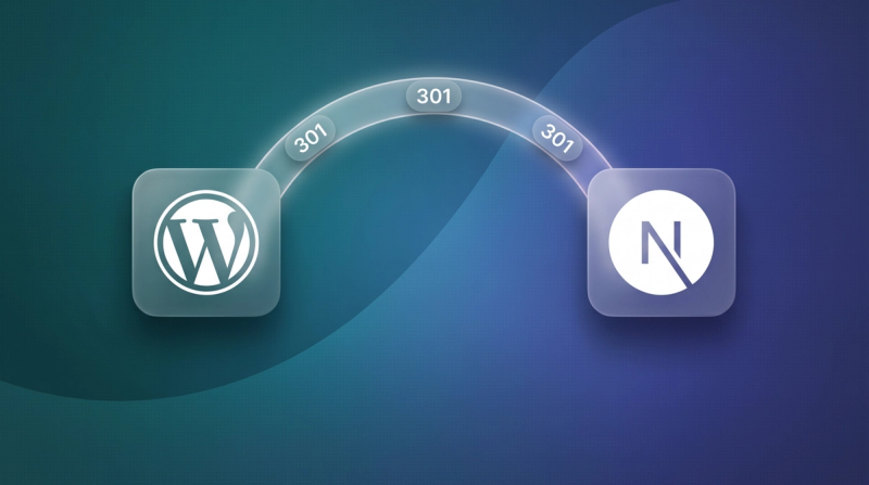 Migration from WordPress to Next.js as a path with 301 redirects between both logos