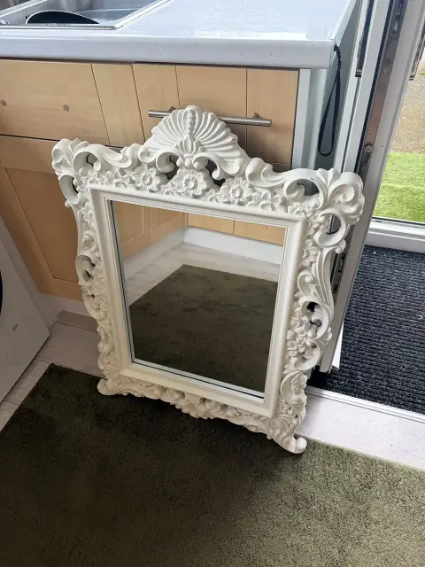 Hand-etched mirror by Mark Staples