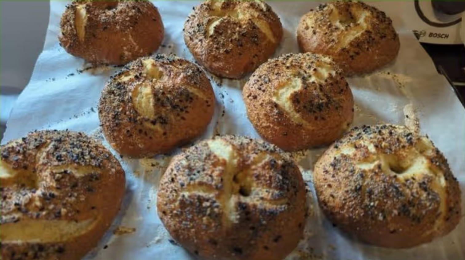 Homemade bagels by Karyn