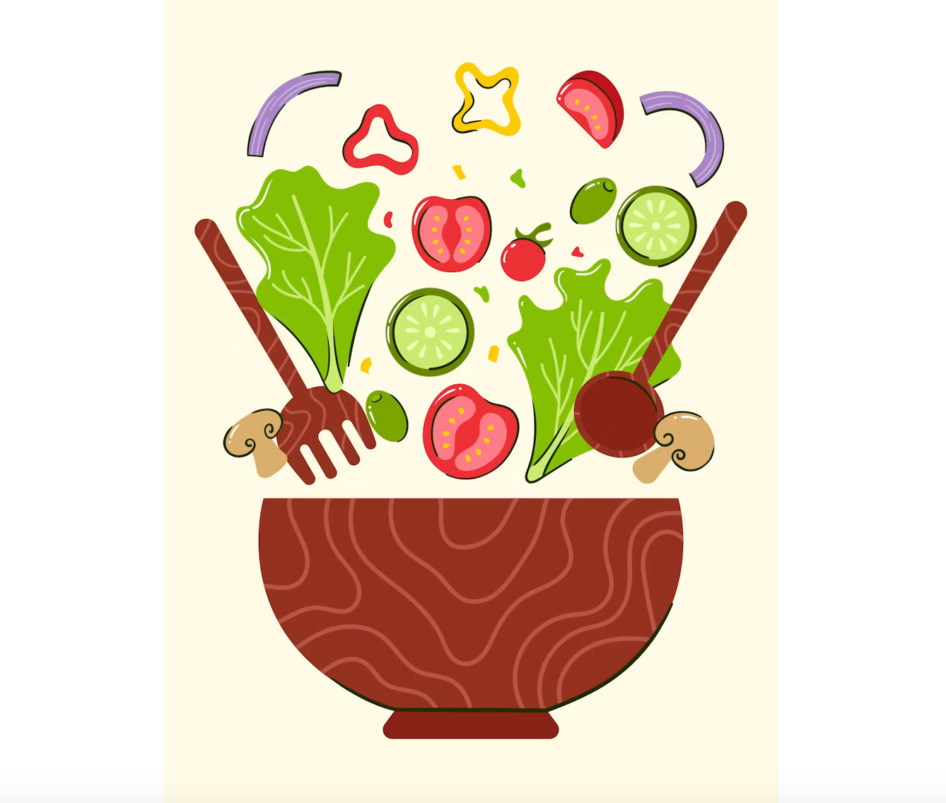 Cartoon of a salad