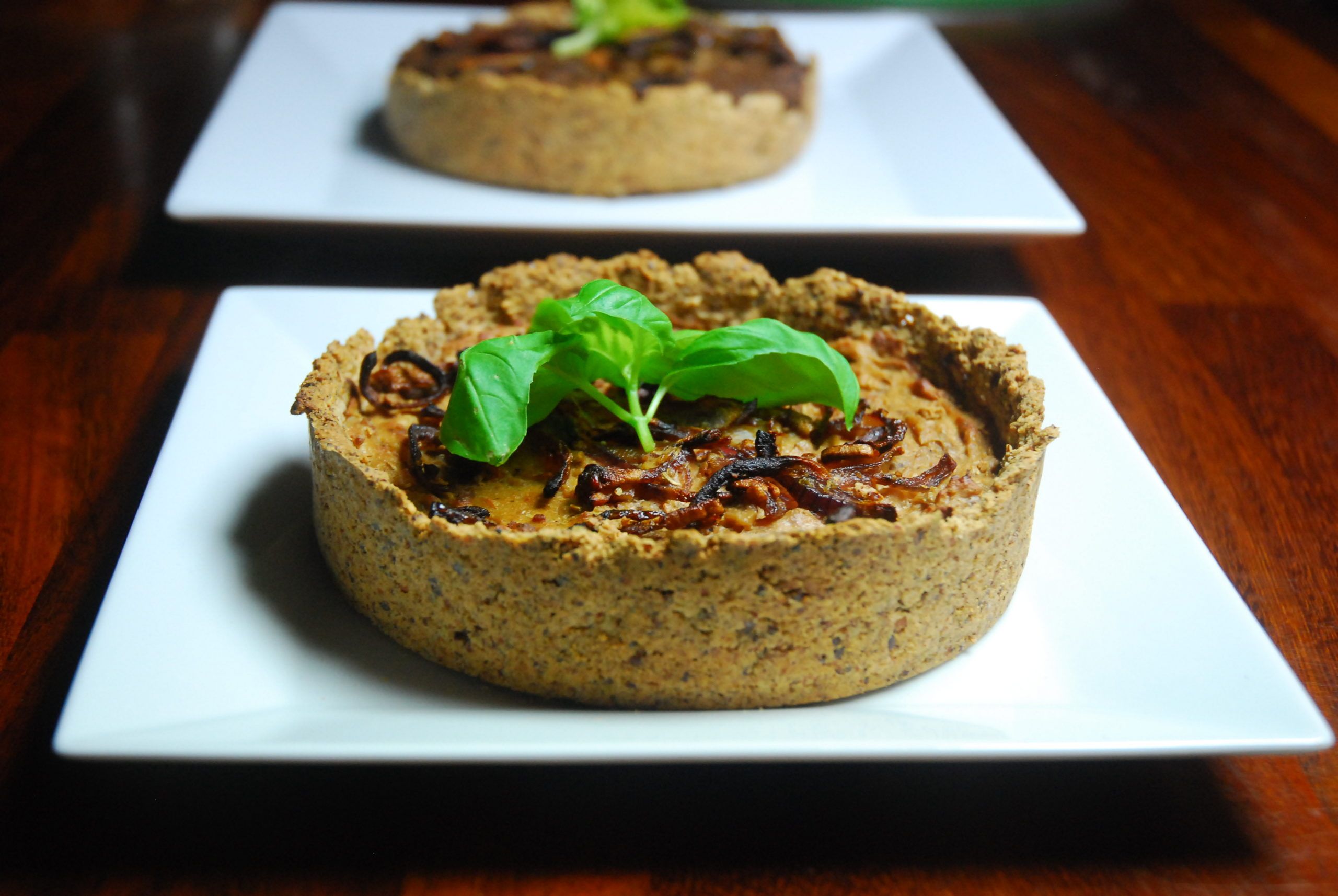 Caramelised onion quiche
