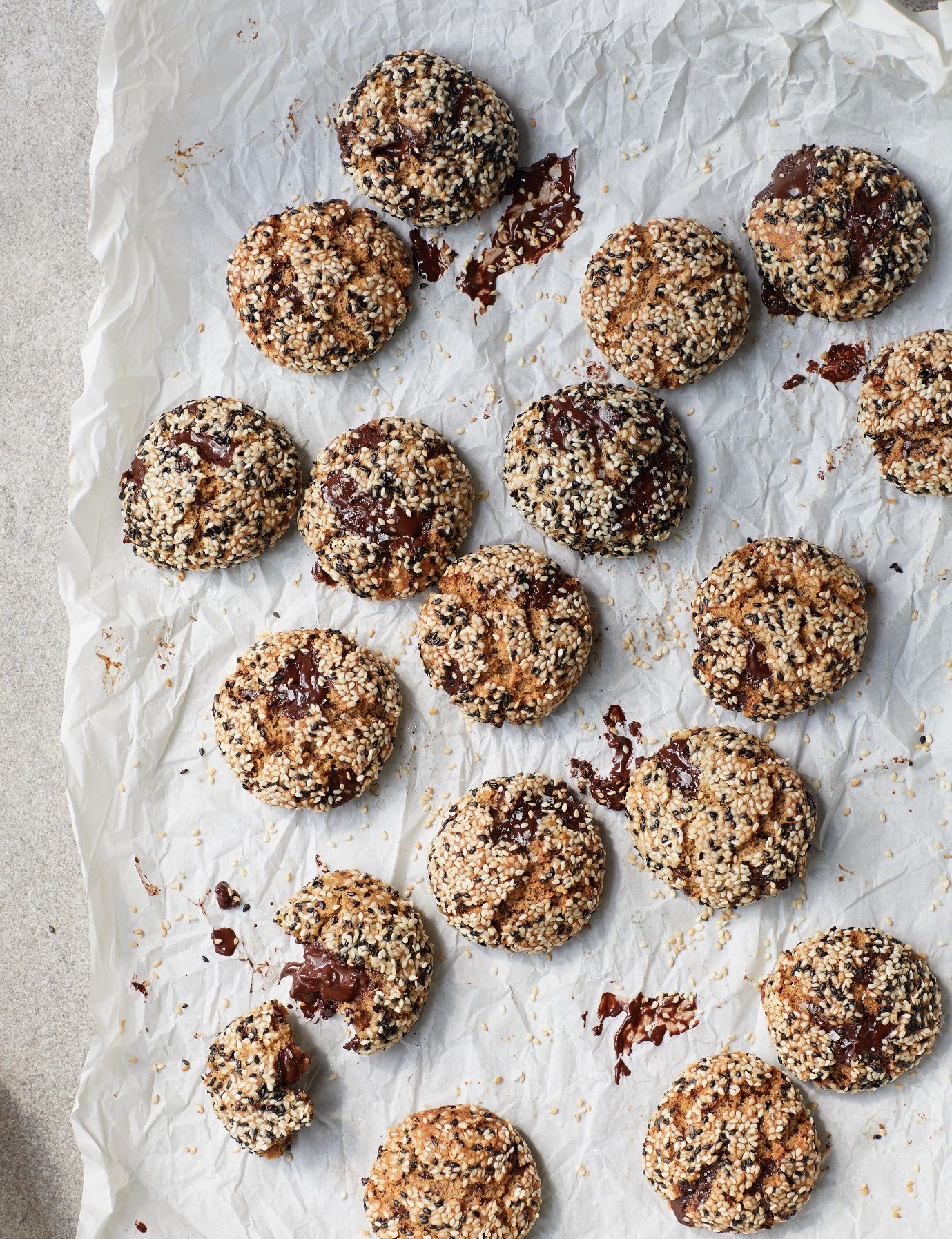 Tasty tahini choc chip cookies