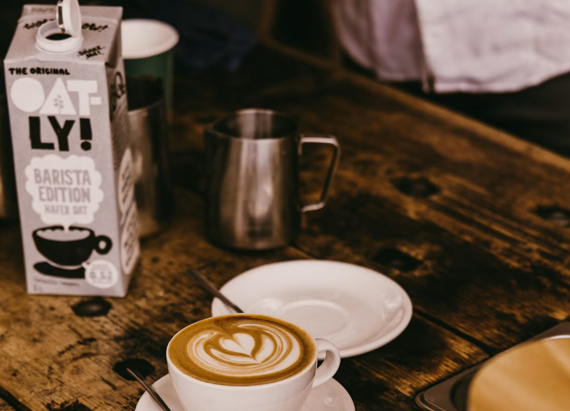 Oatly drink & a latte