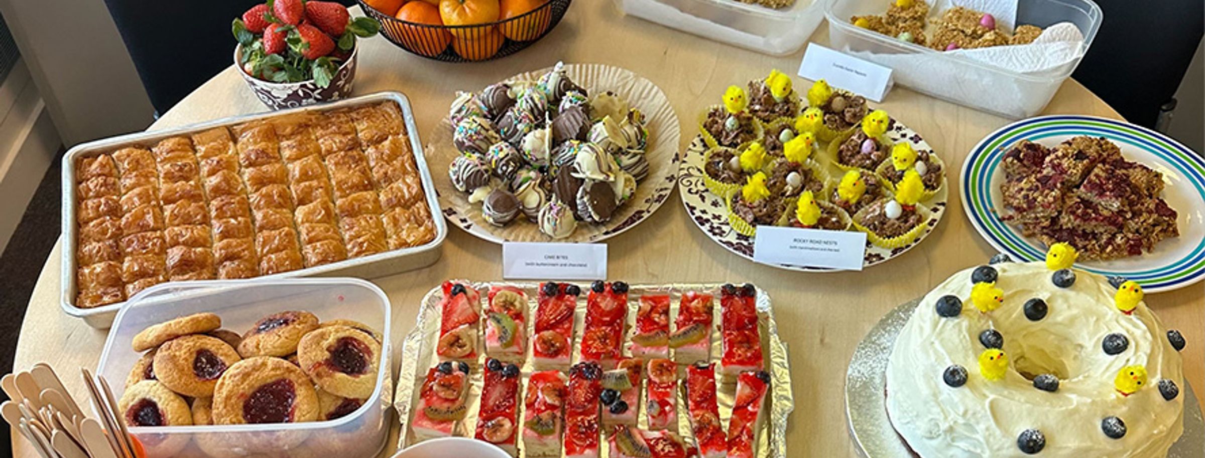 Homemade food laid out for the Unicef spring fundraiser