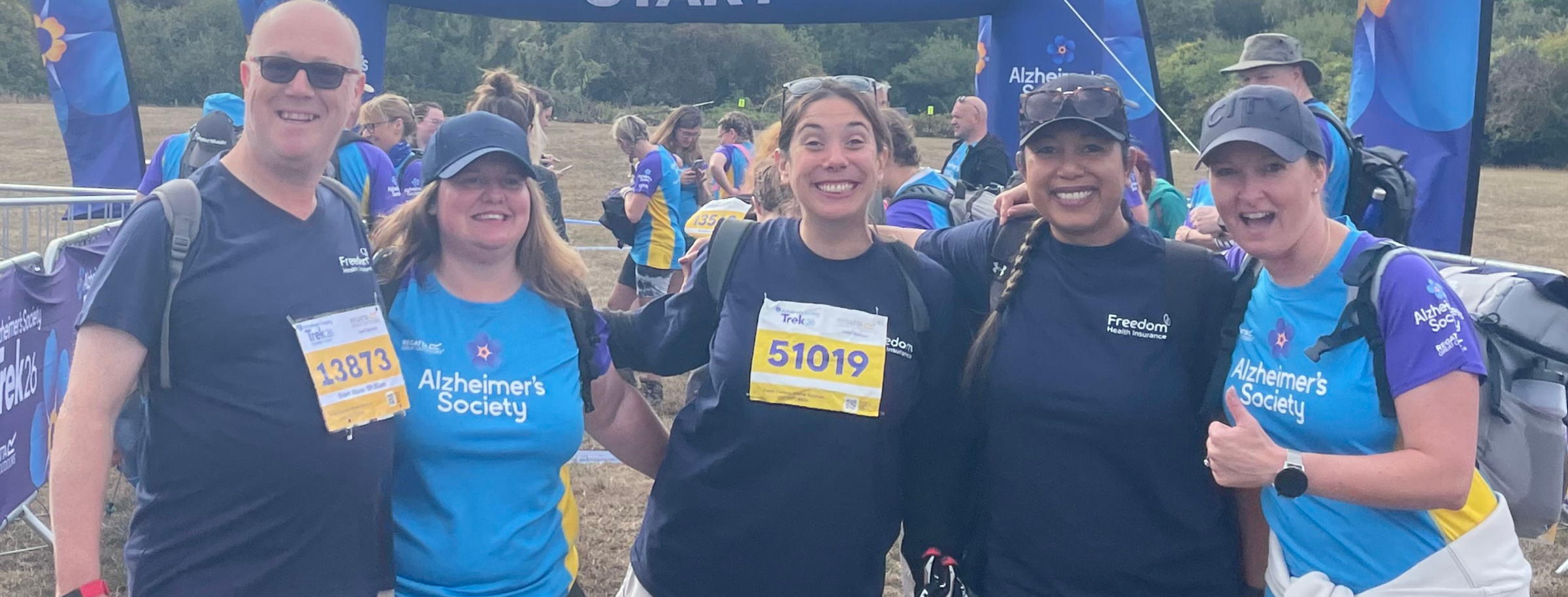 The Power of Freedom team at the start line of Trek13 for Alzheimer's Society