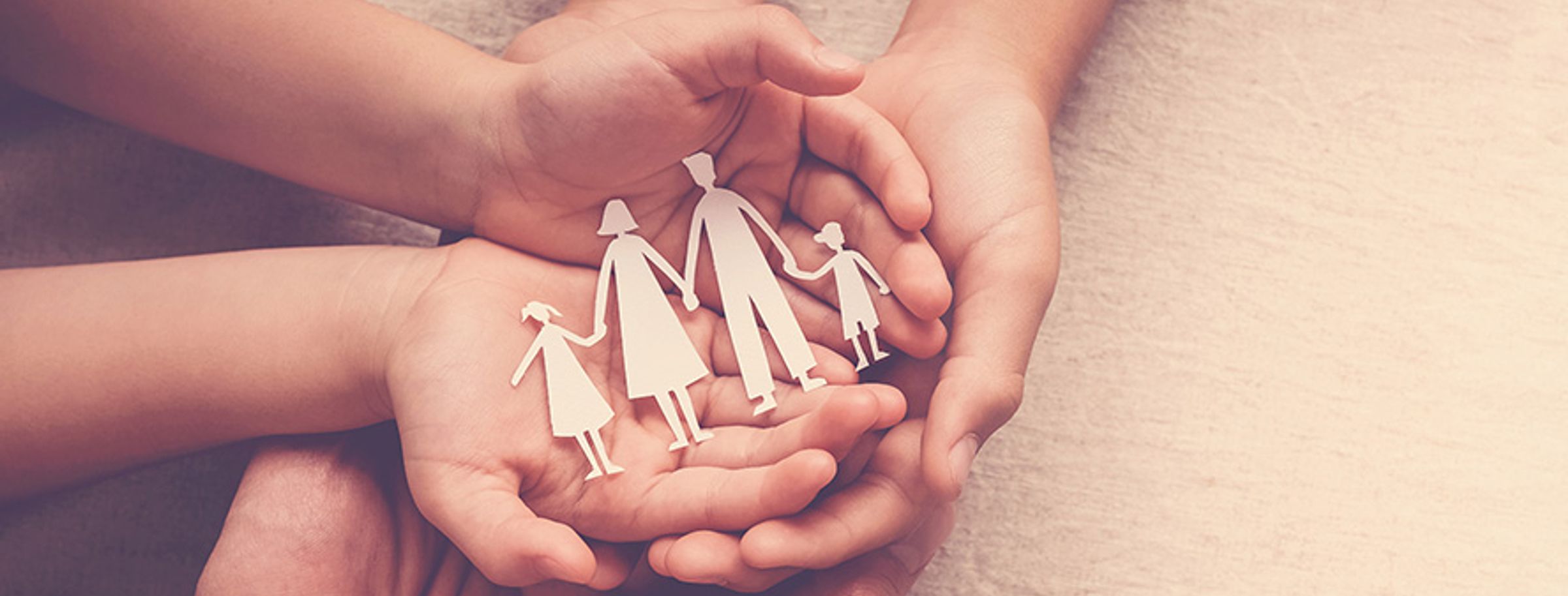 A family holding hands