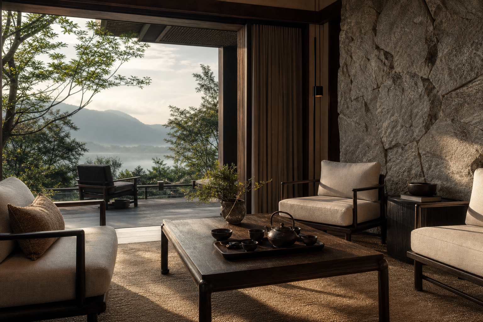 Boutique retreat arrival lounge