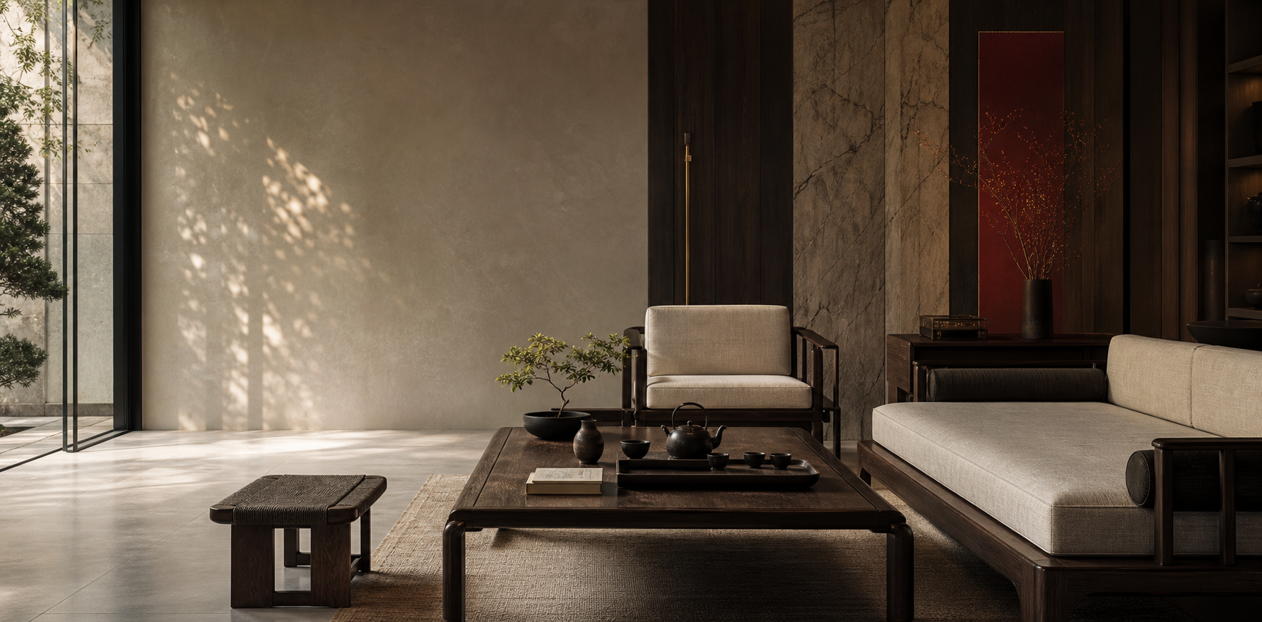 A quiet Kwanisty salon prepared for a private conversation