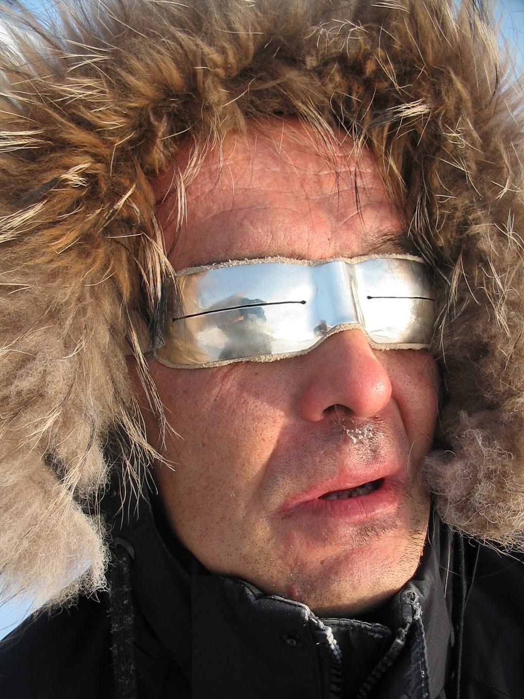 Rectangle Silver Goggles — Ivory Suede Leather