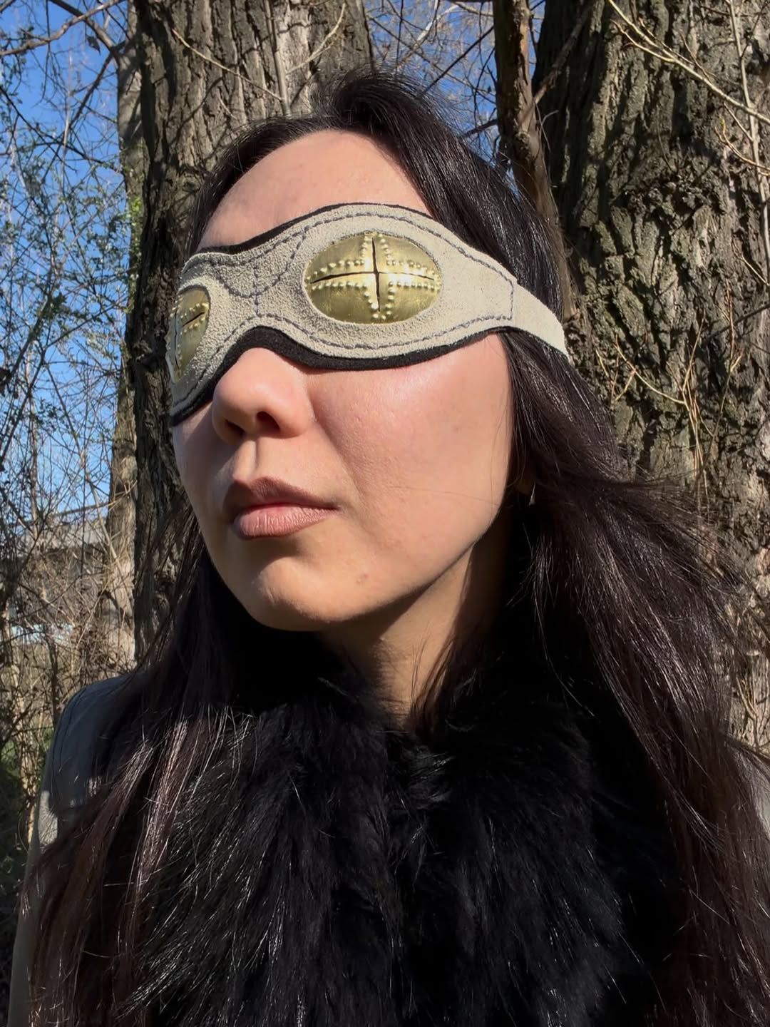 Ivory Suede Arctic Goggles