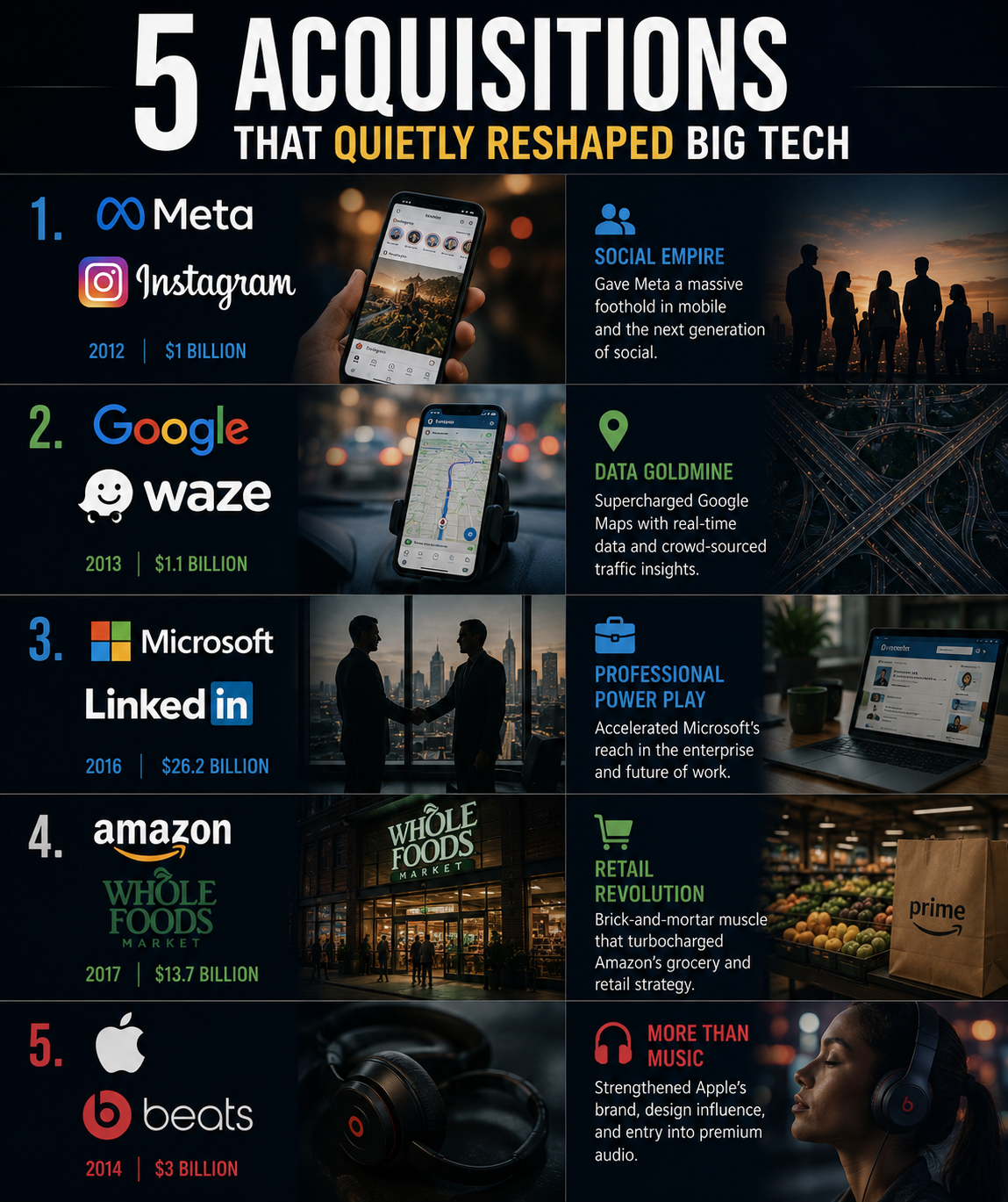 5 Acquisitions That Quietly Reshaped Big Tech