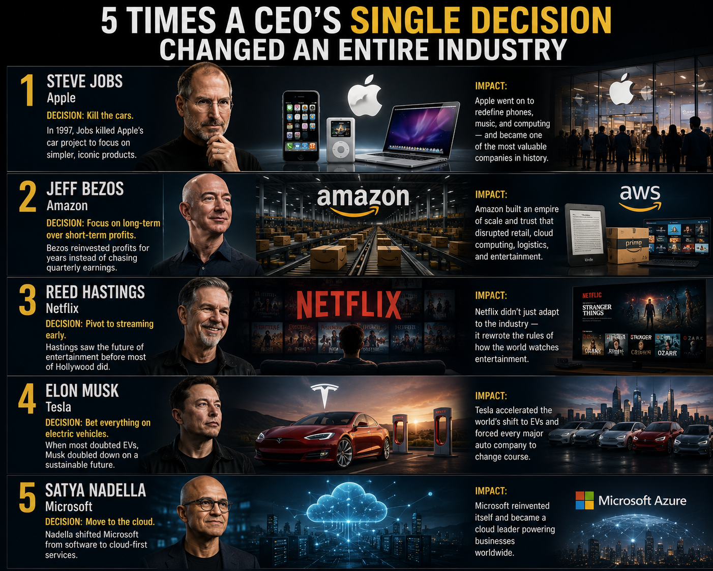 5 Times a CEO’s Single Decision Changed an Entire Industry