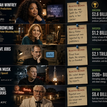 5 Founders Who Got Rejected Before Building Billion-Dollar Empires