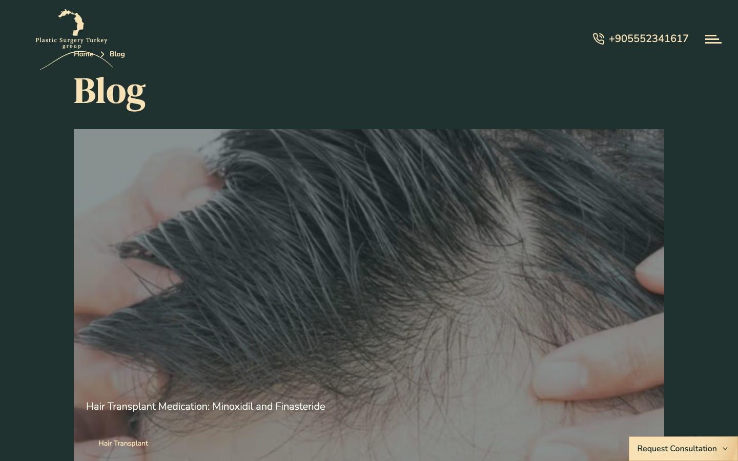 Plastic Surgery Turkey Group blog, desktop view