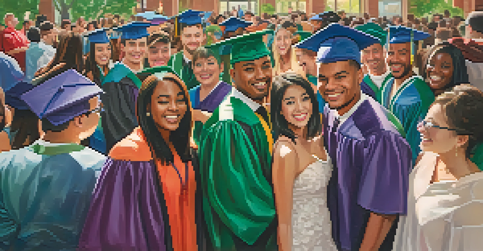 Diverse graduates celebrating at Michigan State University's Multicultural Graduation Celebration with their families.