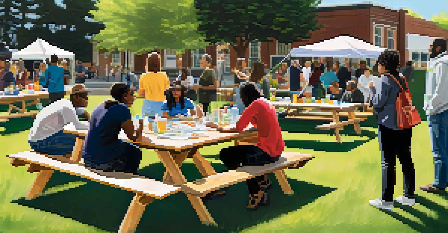 A community engagement workshop with researchers and local residents collaborating outdoors on a community project.