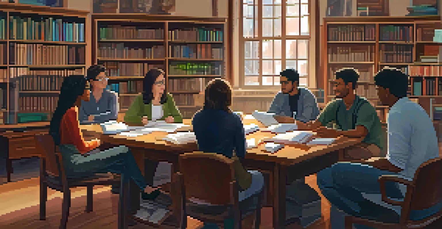 A mentorship session in a study room at Michigan State University, showing diverse students and faculty collaborating.