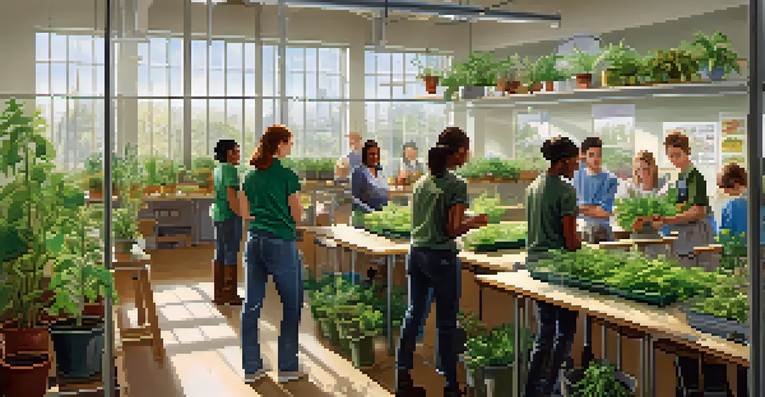 A classroom at Michigan State University where diverse students are engaged in a hands-on agricultural science experiment.