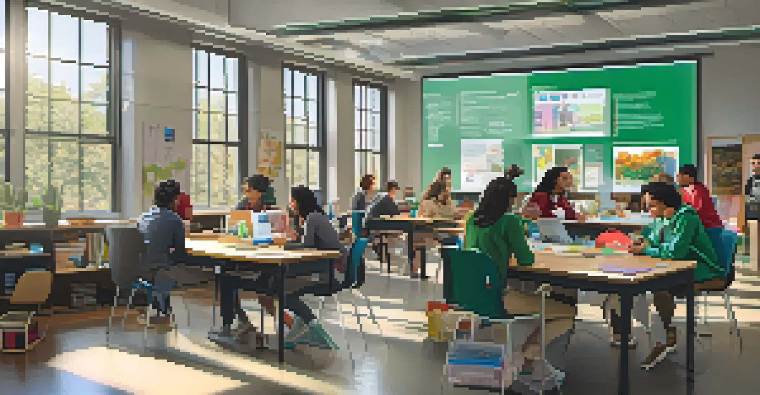 A classroom at Michigan State University with diverse students collaborating on a project, filled with natural light.