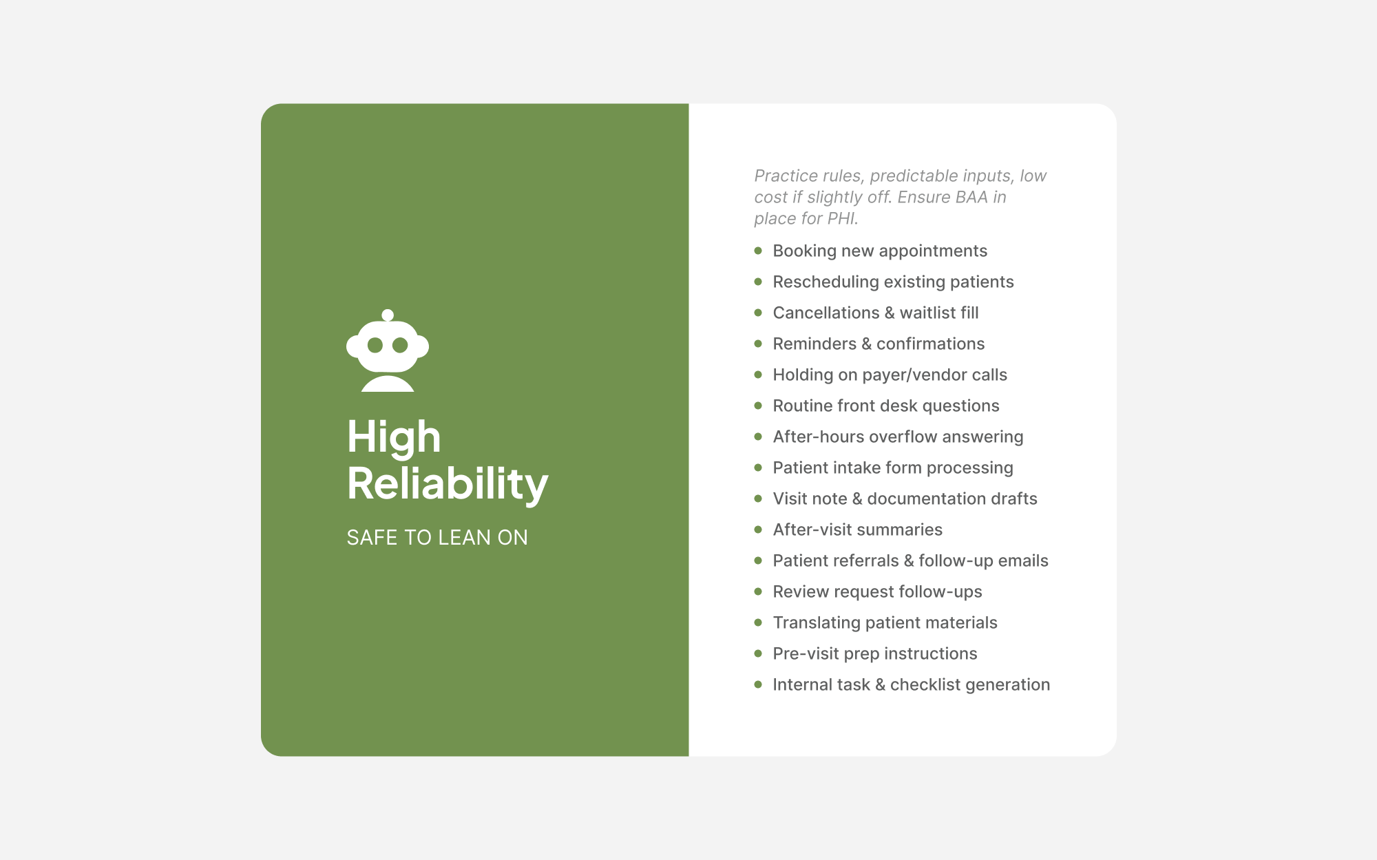High-reliability AI applications