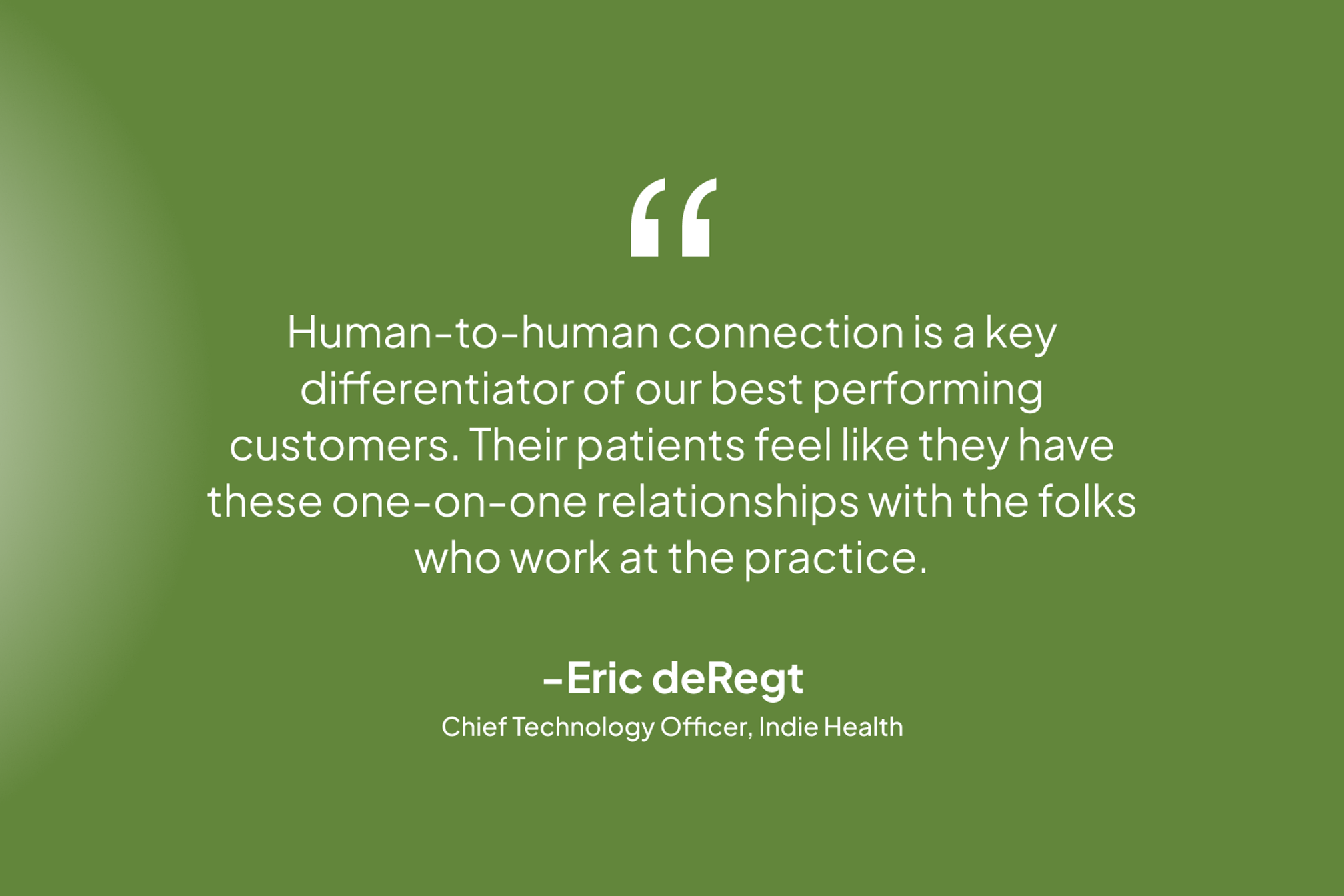 A practice is a hospitality business first, meaning human-to-human connection will always be a key differentiator of the best performers..